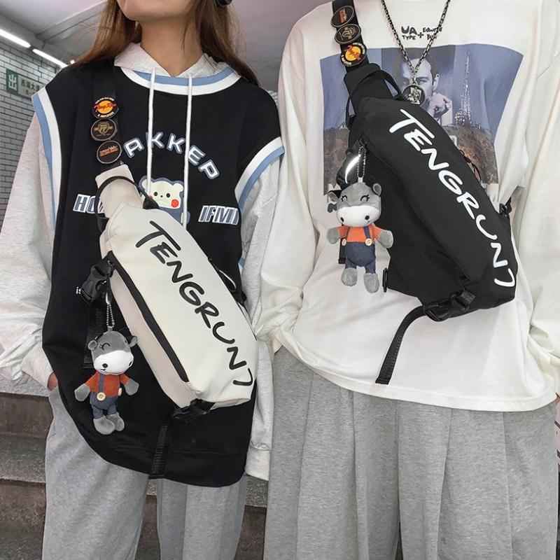 1Pc Men's Bags Fashion Messenger Bags Boys Backpacks Niche Sports and Leisure Bags Women's Shoulder Bags Personalized Japanese Breast Bags