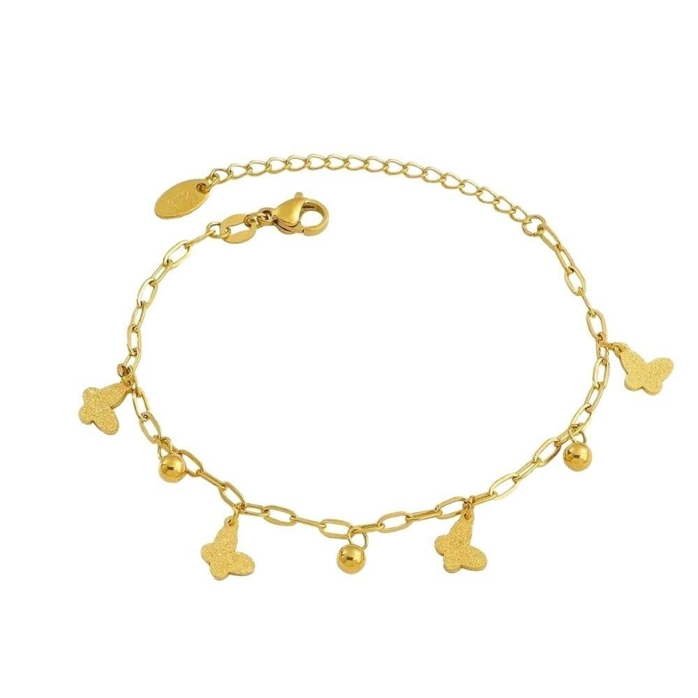 

New Gold Color Butterfly Charm Bracelet Trendy Adjustable Chain Charm Bracelet Sweet Exquisite Wrist Chain Jewelry Gifts