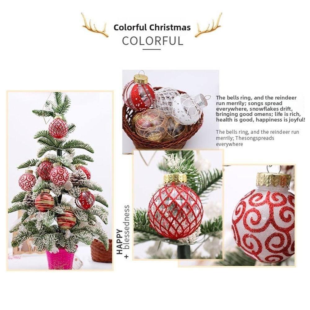 16pcs Shatterproof Christmas Spheres Pendant Waterproof Xmas Tree Hanging Ornament  Window