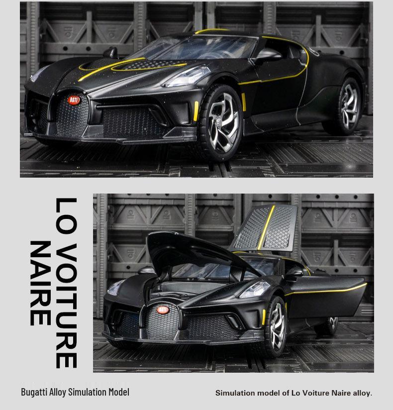 Black Mamba Bugatti H2013 Model: Alloy Sports Car Ornament with Sound & Light for Boys