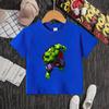 Summer Marvel Hulk Children's T-shirt  100% Cotton, Featuring Anime and Cartoon Designs, for Children's Casual Sports Wear