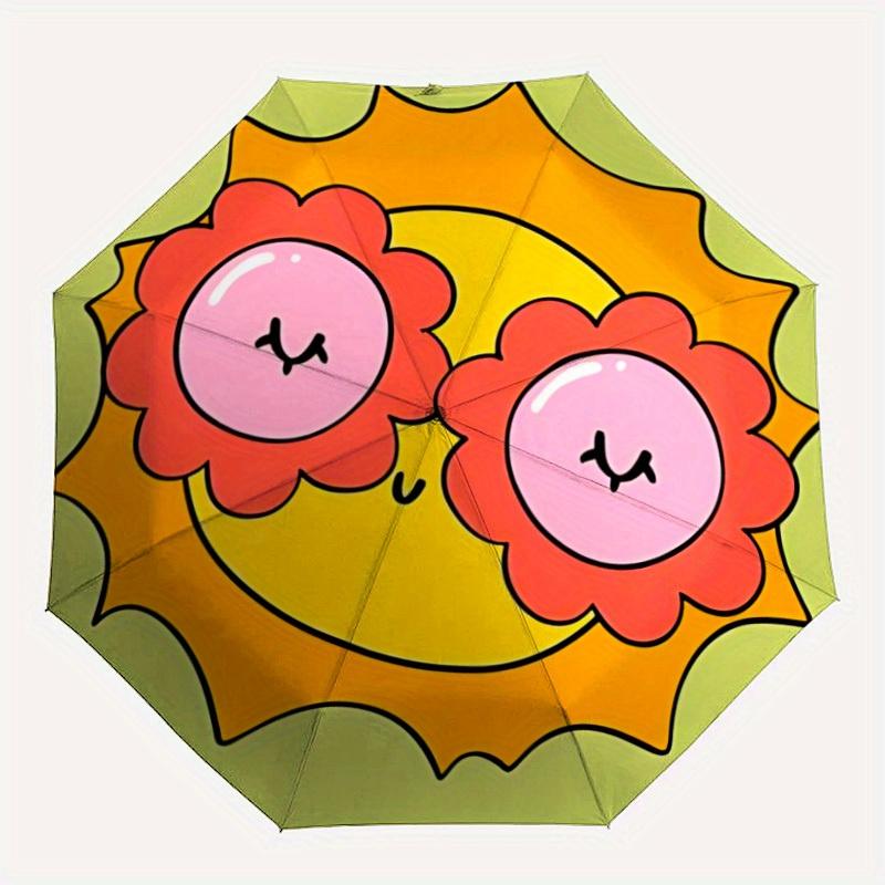 

1pc SunflowerAutomatic Folding Umbrella, Portable & Foldable Design with 8 Ribs, Casual Outdoor Accessory yy250804270