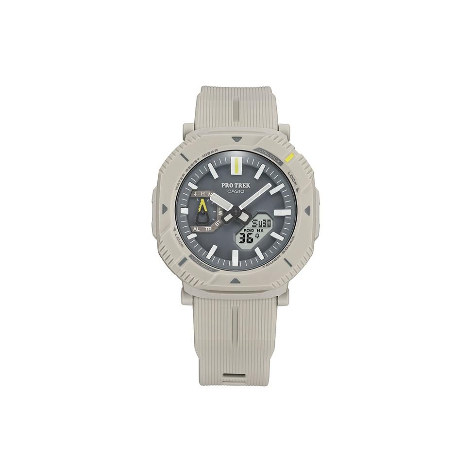 

CASIO Outdoor Sports Travel Camping & Mountain Watches Quartz Movement Resin Strap Watch Unisex PRJ-B001- PRJ-B001-7 (Gray White)