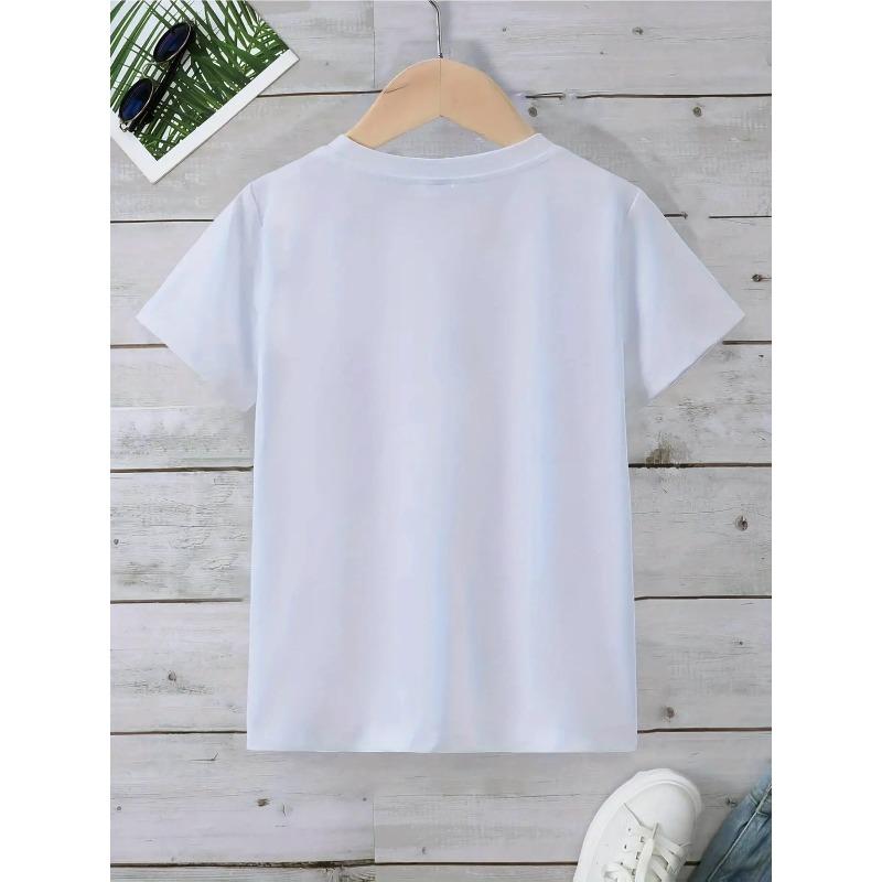 Europäische Größen Jungen T-Shirt Druck Design Kunst, Ideal für Outdoor-Aktivitäten, Weiches Gestricktes Oberteil, Bequem Und Atmungsaktiv, Geeignet für den Sommer