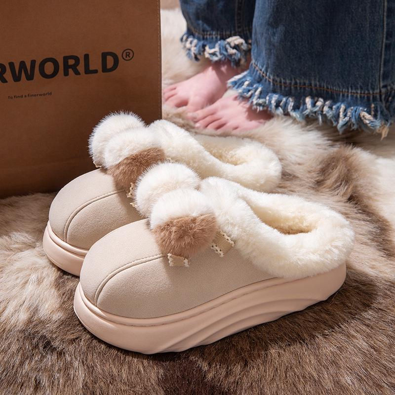 

Women s Winter Plush Non-Slip Slippers, Thick-Soled, Cold-Proof, Warm, Versatile Indoor/Outdoor Cotton Shoes 40-41 (Runs Small)