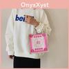 Stylish Mini Simple Linen Bag For Women Featuring Trendy Cartoon Design And Artful Touches
