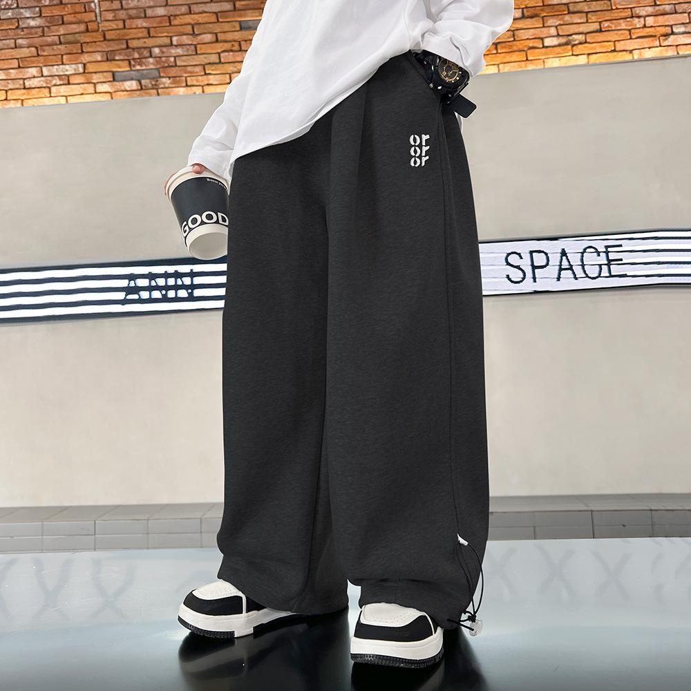 

Коллекция модных брюк клеш свободного кроя для мальчиков на весну и осень. Трендовые трансграничные брюки для больших детей. 170