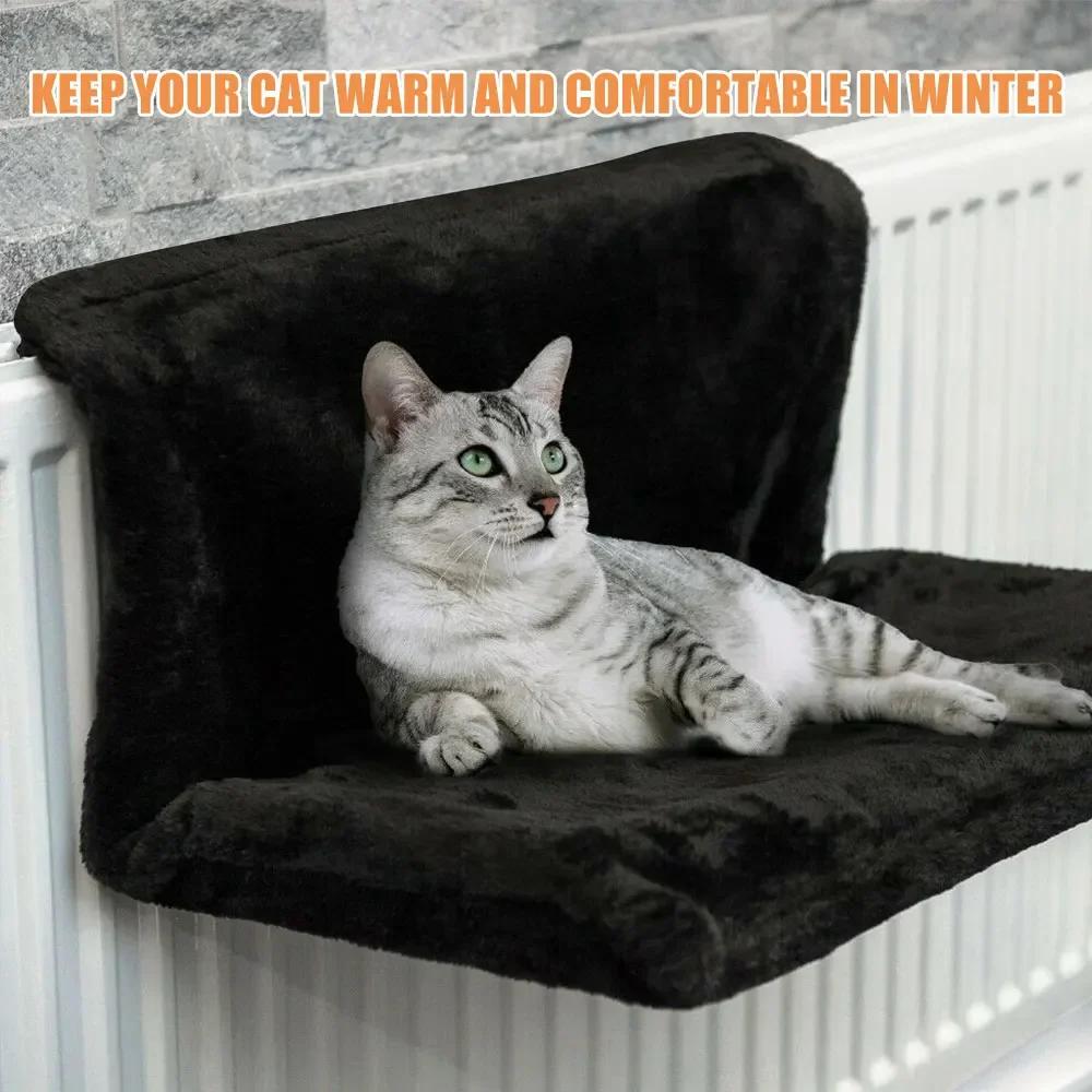 Cat Pet Animal Hanging Luxury Radiator Bed Warm Fleece Basket Cradle Hammock Metal Iron Frame