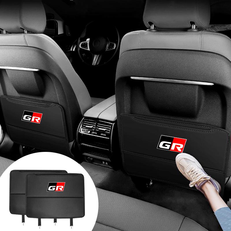 Leather Car Seat Back Anti Kick Protector Mat Prevent Dirty Pad For Toyota Corolla E150 E120 Land Cruiser 200 Camry 40 55 Rav4