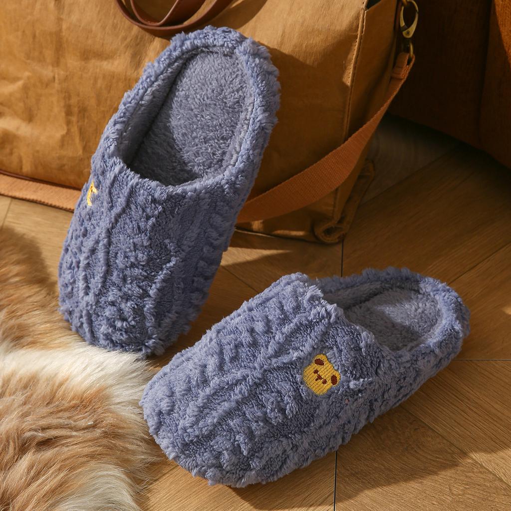 Women's House Slippers Fashionable Trendy Bear Pattern Soft-soled Indoor Slipper for Autumn and Winter