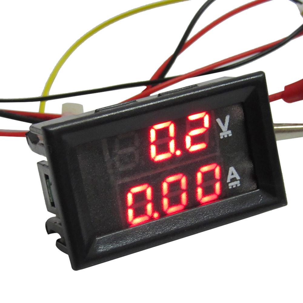2in1 DC Voltmeter Ammeter LED Dual Digital Volt Amp Meter Red Blue 200A