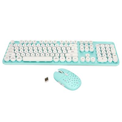 Wireless Keyboard and Mouse Combo Pure Color Retro 2.4G Wireless Keyboard Mouse with Round Keycaps