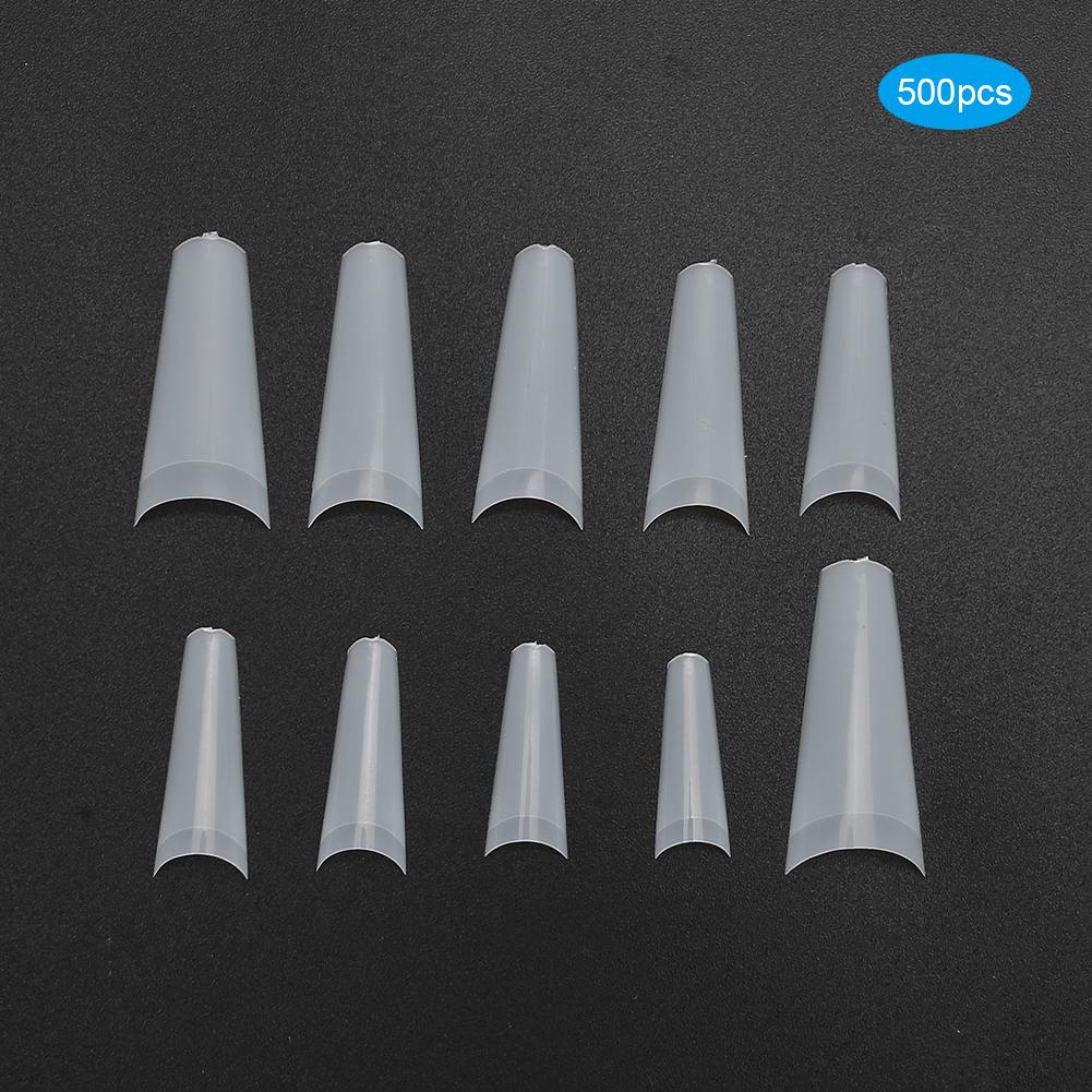 500 Stück Falsche Nagelspitzen Künstliche Französische Halbmaniküre Nagelspitzen Nailart-Zubehör Naturfarbe