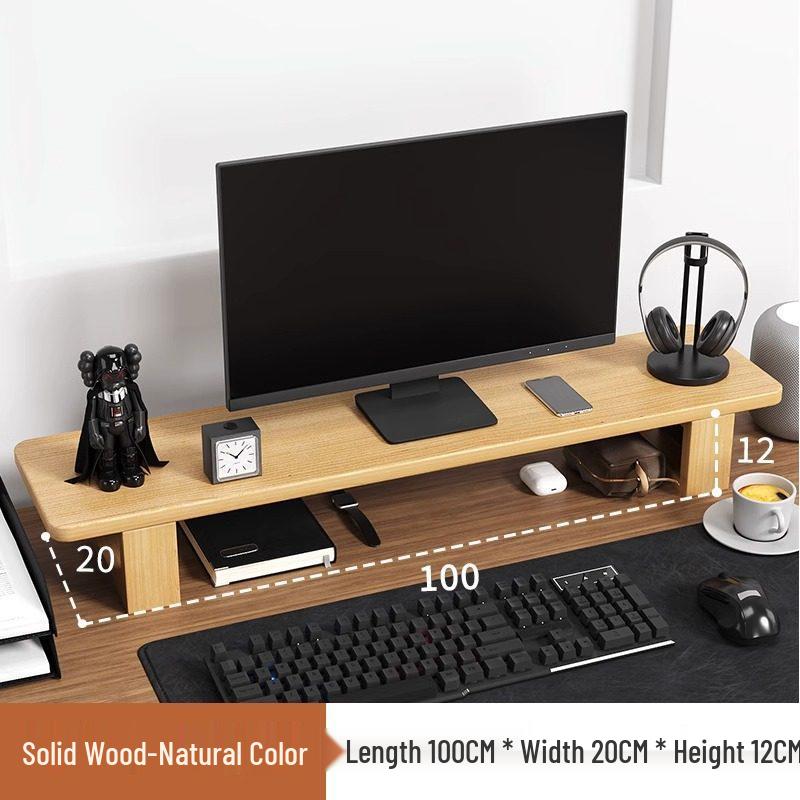 Solid Wood Monitor and Laptop Stand Riser