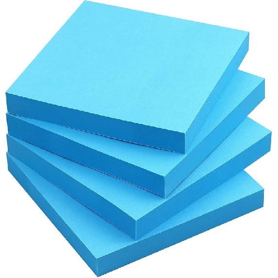 Sticky Notes 3x3 Self-Stick Notes Bright Colors Sticky Notes 4 Pads 90 Sheets/Pad (Black)