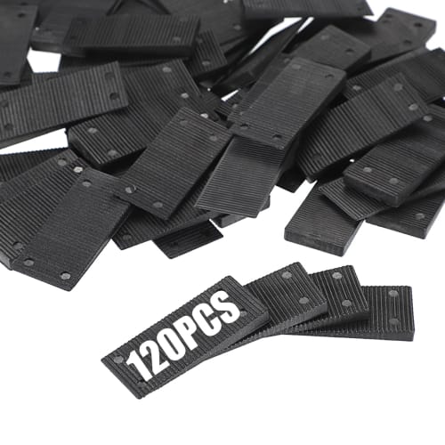 

BSTKEY 120-Piece Set of Wedges, PP Adjustment Wedges, Polystyrene Wedges, for Leveling Furniture, Durable, Non-Slip, and Stable, Black, 6-1mm