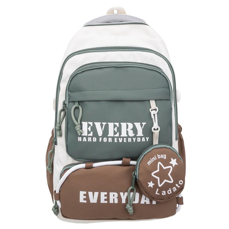 New middle school and college student school bag Light casual backpack Multi-layer large-capacity junior high school school bag for men and women