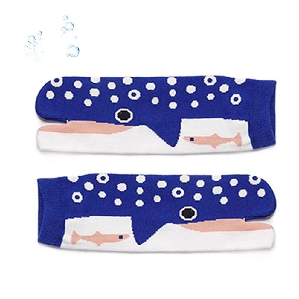 Deep-sea Animals Funny Fish Tube Socks Shark Toe Separator Socks Cute Toe Mid Calf Sock Gift