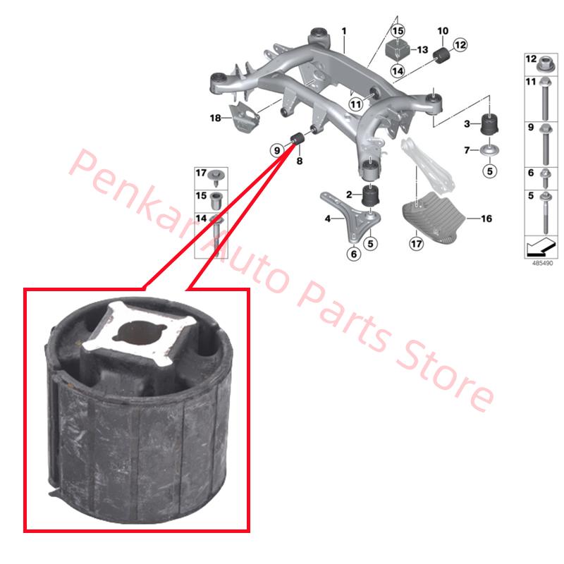 33176770947 Rear Differential Bushing For BMW X3 F25 X4 F26 X5 E70 F15 F85 X6 E71 E72 F16 F86