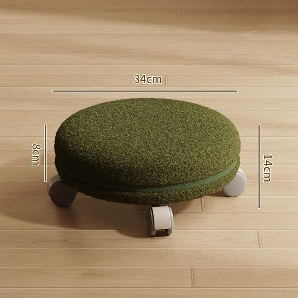 360° Rotating Rolling Stool Low Roller Seat Footstool Makeup Noise Universal Wheels