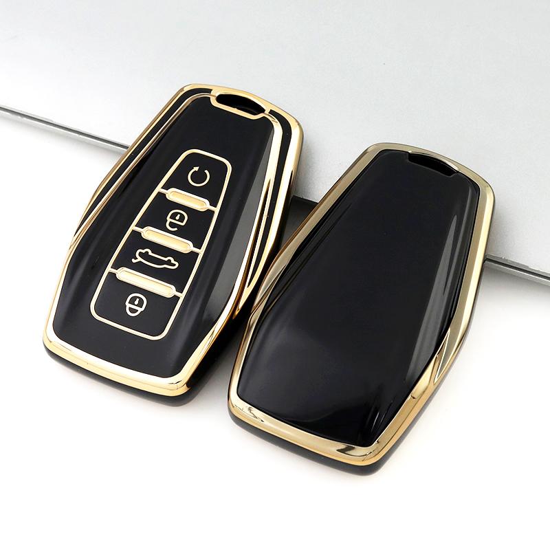 Gold Edge Fashion TPU Auto Shell Holder Bag For Geely Coolray Atlas Boyue NL3 Emgrand X7 EX7 SUV GT GC9 Borui Car Key Cover Case