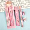 Student Stationery Set Smooth Writing Pencil Eraser Ruler Sharpener Cute Cartoon Complete School Supplies Classroom Back To School Gifts