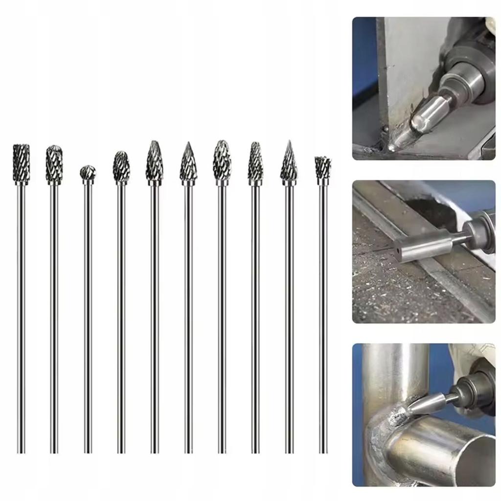 Zestaw Frezów Obrotowych | 3 Mm | 100 Mm | Podwójne Cięcie | Węglik Wolframu | Do Dremel | Drewno Metal Szkło Gips