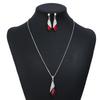 Women Fashion Diamond Drops Necklace + Earrings Set Delicate Wear Decoration