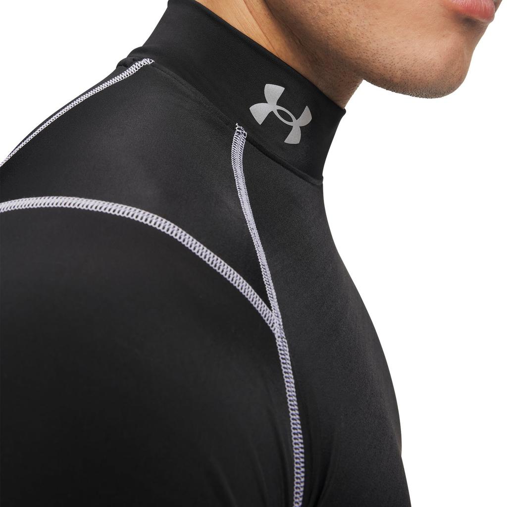 Under Armour HeatGear® Elite Training Fitness Running Compression Half High Neck Short Sleeve T-Shirt Men Tops Deep-Black 6015383-009