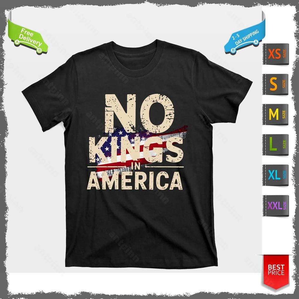 No Kings in America Patriotic American Flag T-Shirt Unisex Unisex T-Shirt L
