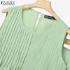 ZANZEA Women Summer Tank Tops and Long Skirts Casual Two Piece Suit Sets