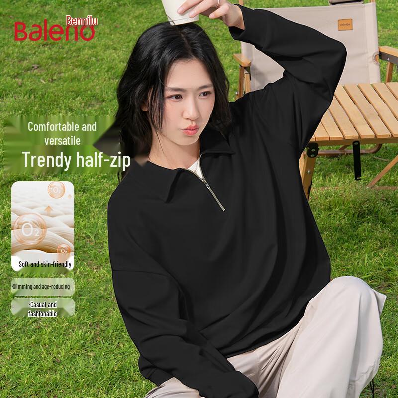 

Baleno Women s Hooded Half-Zip Loose Sweatshirt XL