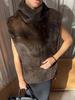 European and American fashion imitation mink fur vest women's winter thickened warm brown plush vest top