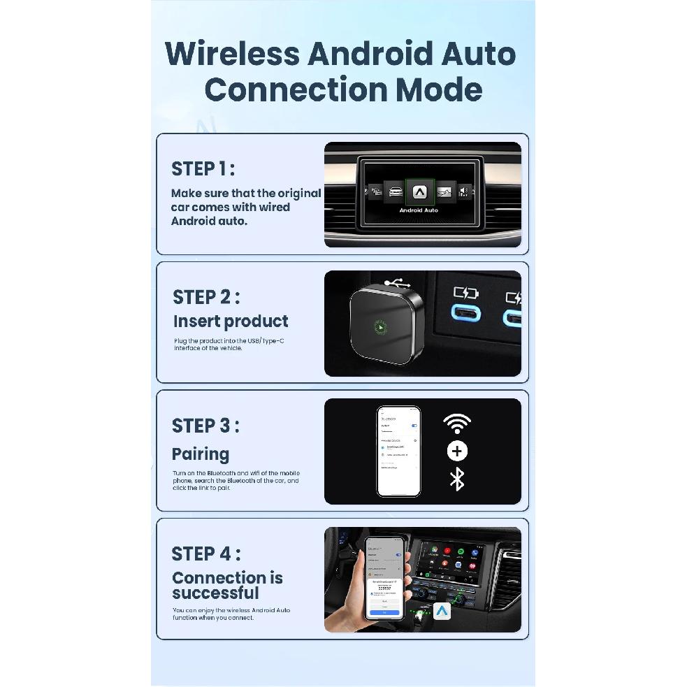 CarRocket 2in1 Wireless CarPlay Dongle Android Auto Adapter AI Smart Box Car Intelligent Systems for Car with Wired CarPlay