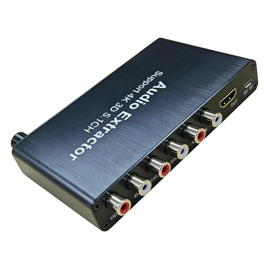 HDTV Sound Extractor Decoding 4K 5.1CH HDTV Sound Extractor Amplifier HDTV 3.5mm Analog Converter Output 5.1 Channel