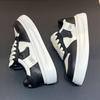 Autumn 2025 Men's Genuine Leather White Sneakers: British Style, Thick Sole, Casual, High-End Fashion
