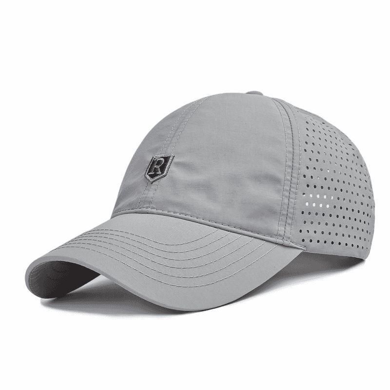 

Breathable Mesh Peaked Cap Men Hat Summer Quick-Drying Sports Baseball Cap Men s Summer Outdoor Sun Hat Thin Shield R Cut Out light gray All yards