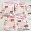 30sheets Cute Bear Sticky Notes Can Be Hung with Back Cards Student Notepads Memo Pad Pasted and Expanded Sticky Notes Gift