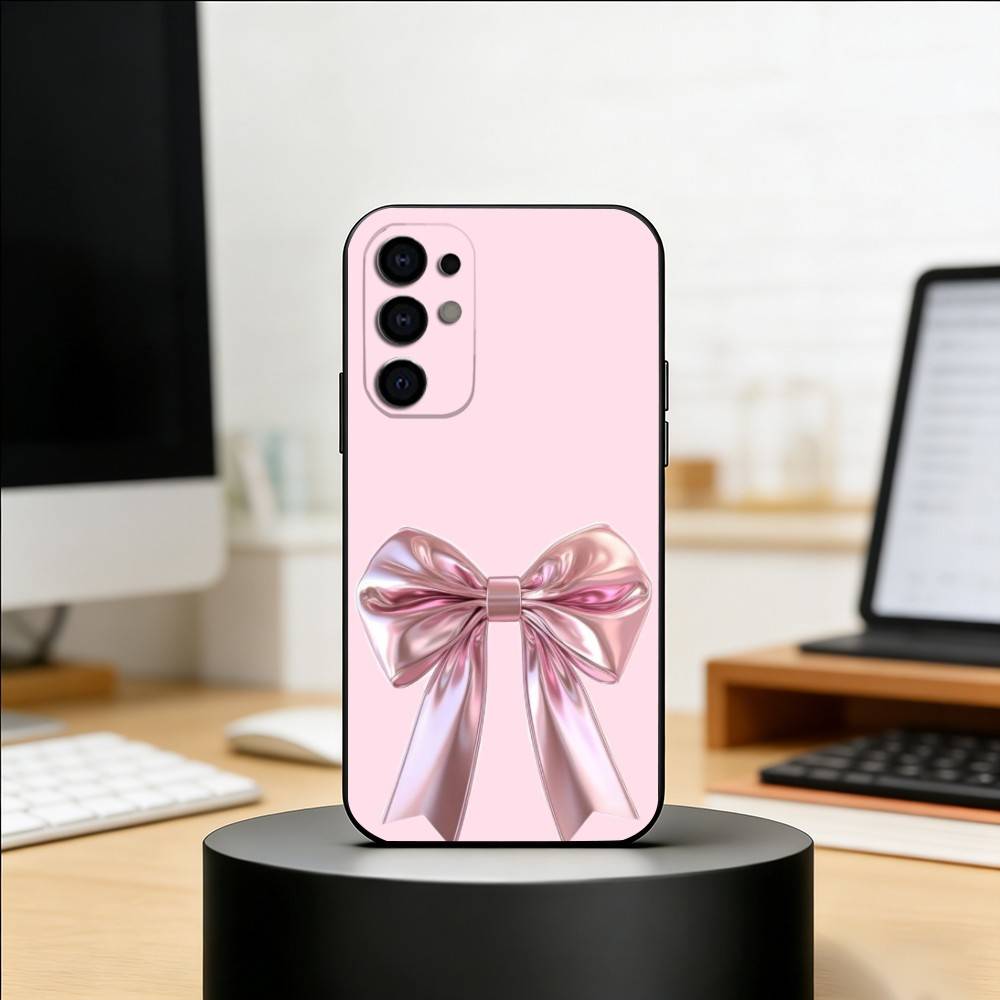 pink bows Phone Case For Samsung S25,S24,S21,S22,S23,S30,Ultra,S20,Plus,Fe,Soft Silicone Black Cover