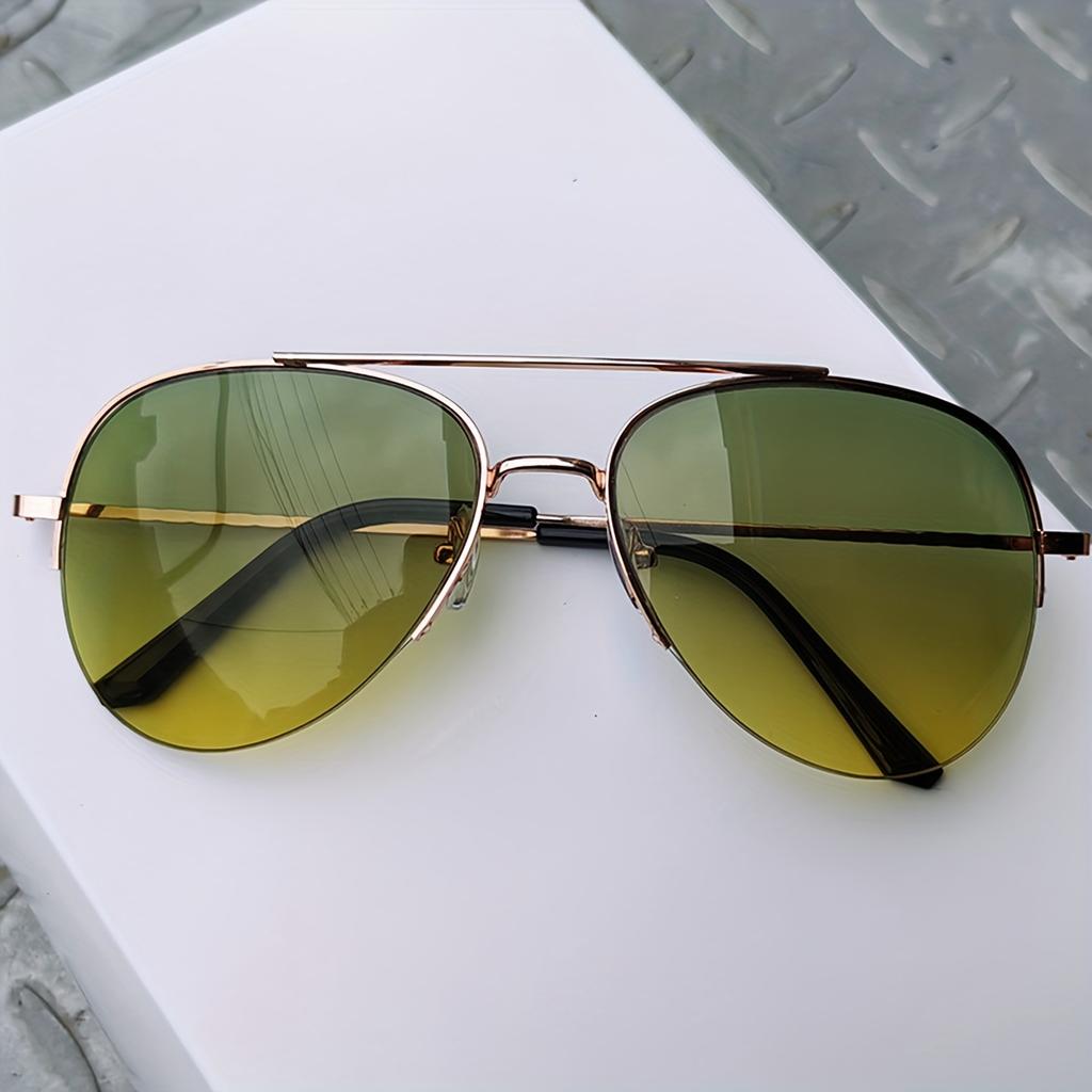 Sporty Metal Frame Fashion Glasses for Men & Women  Anti-Reflective Lenses Golden-Tone Finish Perfect for and Activitie