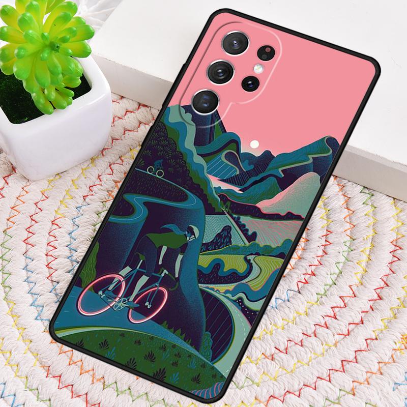 BIKE CYCLING art soft Phone Case for Samsung Galaxy note 10 pro S26 Ultra S23 S24 FE S25 S21 S22 PLUS shockproof Cove