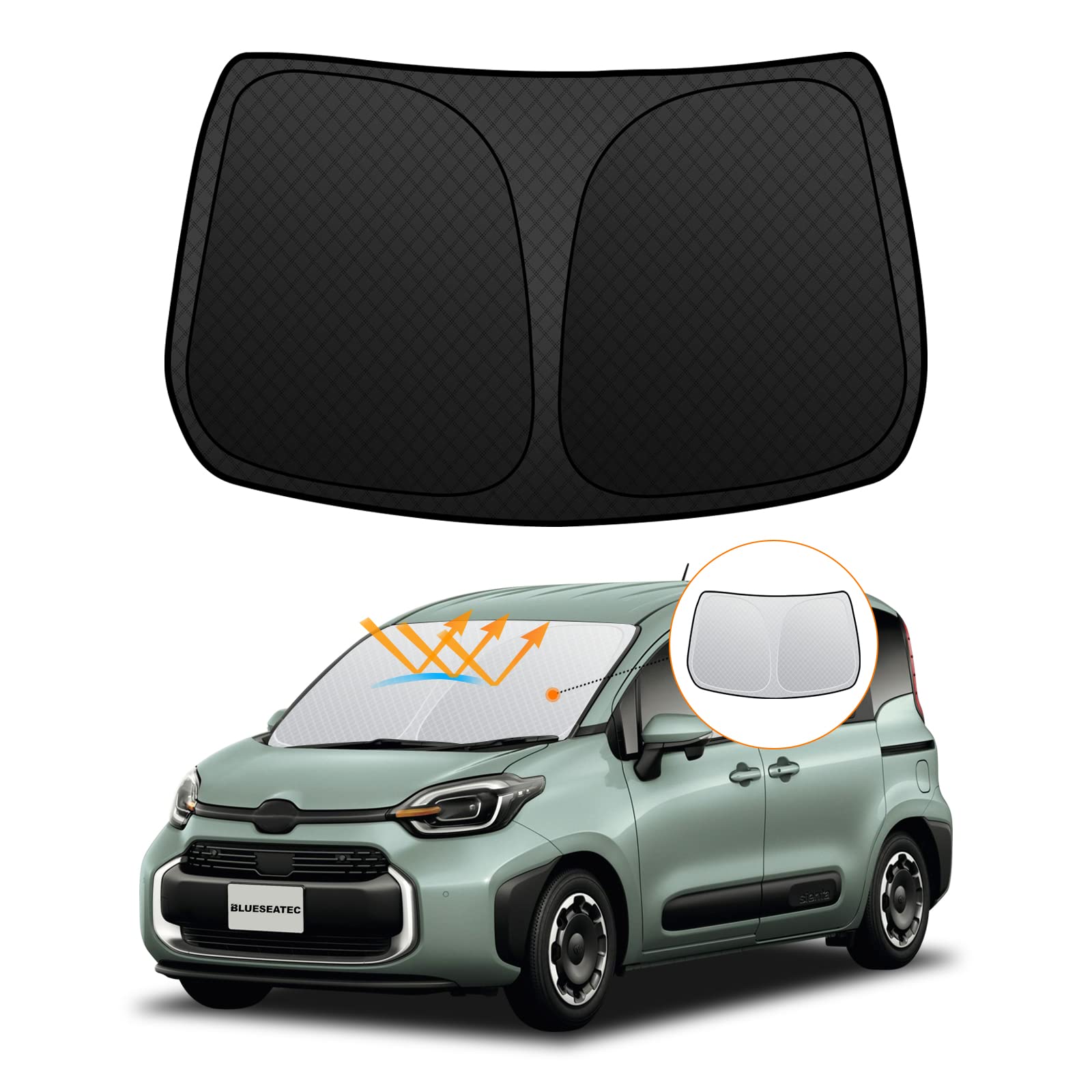 

Toyota Sienta Windshield Compatible with Toyota UV Light UV Easy Installation and No Suction Cups Interior Includes Storage Bag [Enhanced Edition] (10