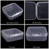2 Sizes Clear Small Containers Plastic Square Bead Storage Box for Beads Jewelry Crafts Board Game Pieces Organization Wholesale