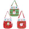 Red Christmas Fabric Tote Bag with Creative Sticker for Gifts