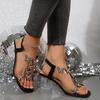 2026 New Summer New Fashion Shoes for Ladies Shiny Butterfly Rhinestone Clear Root Open Toe Sandals for Ladies
