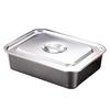 Flat Bottom Square Basin Stainless Steel Extra Deep Lasagna Baking Pan with Lid Non-stick Roasting Casserole Dish