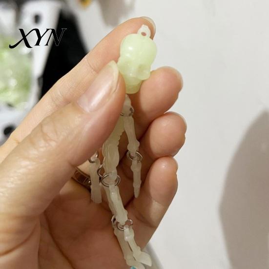 Skeleton Keychain Pendant Movable Joints Keychain, Glow-in-the-Dark Keyring for Bag Charm Halloween, Handbag Backpack Purse Men Women