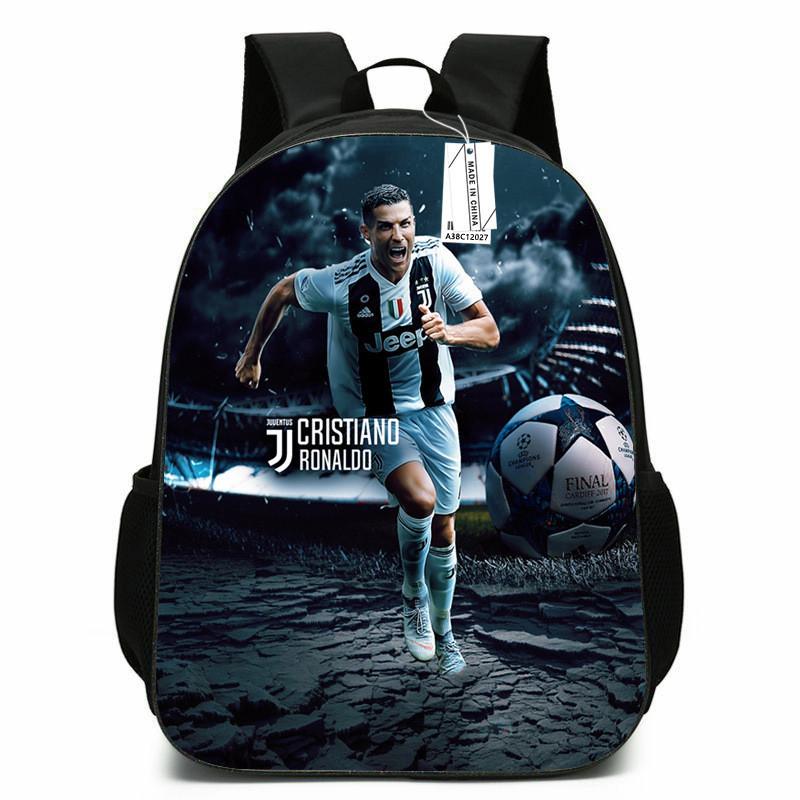 Cr7 Cartoon School Backpack Oxford Fabric Breathable Lightweight For Elementary Students Classroom