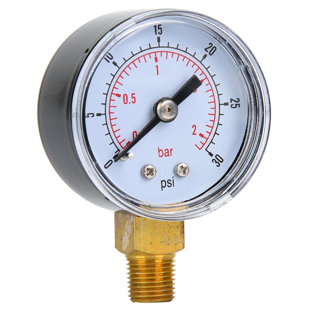 Mechanical Pressure Gauge 1Celsius8inch BSPT Bottom Connection for Oil Water (0-15psi 0-1bar)