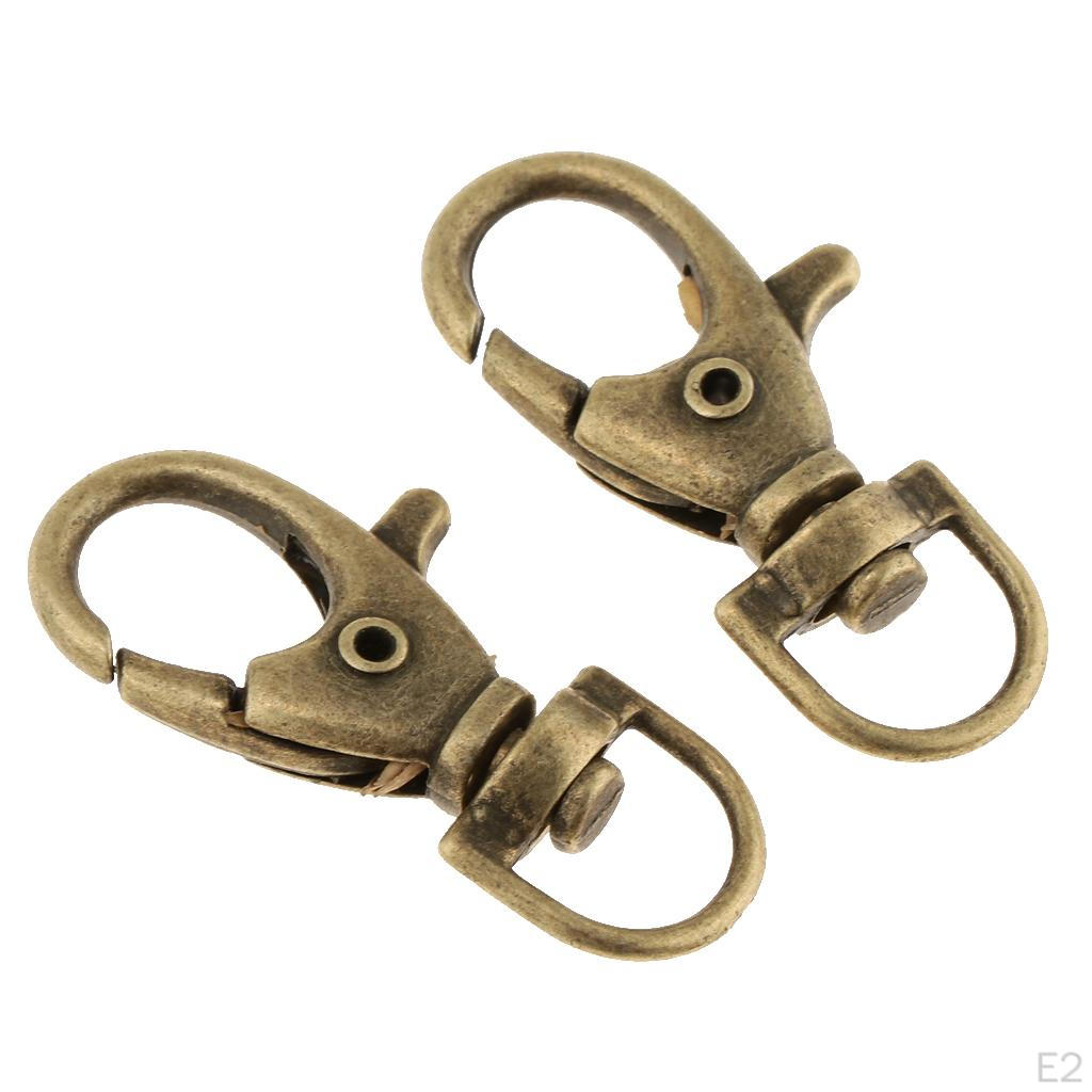 60 Pcs Vintage Keychain Snap Hook Claw Swivel